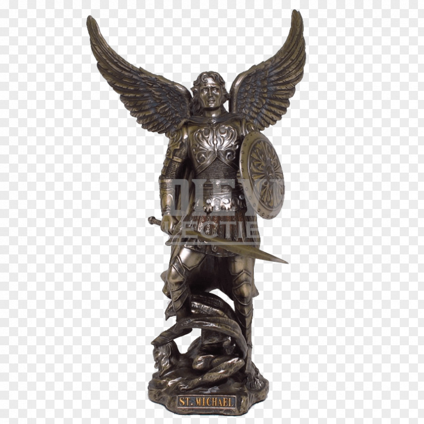 Saint Michael Athena Parthenos Bronze Sculpture Statue PNG