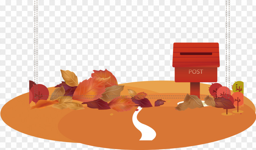Autumn Hand-painted Decorative Button Material PNG