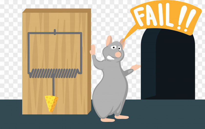 Cartoon Mouse Rat Mousetrap Illustration PNG