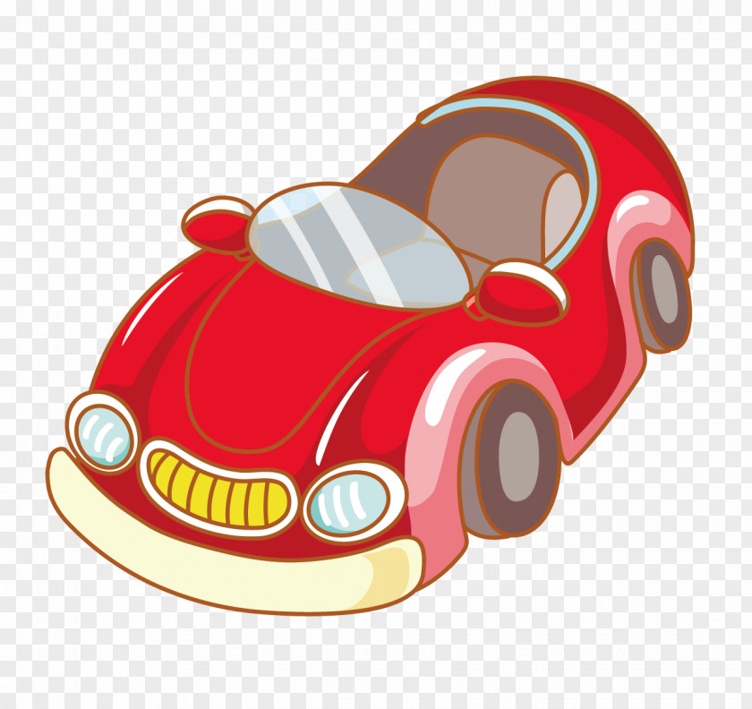 Red Sports Car Vector Material Cartoon Illustration PNG