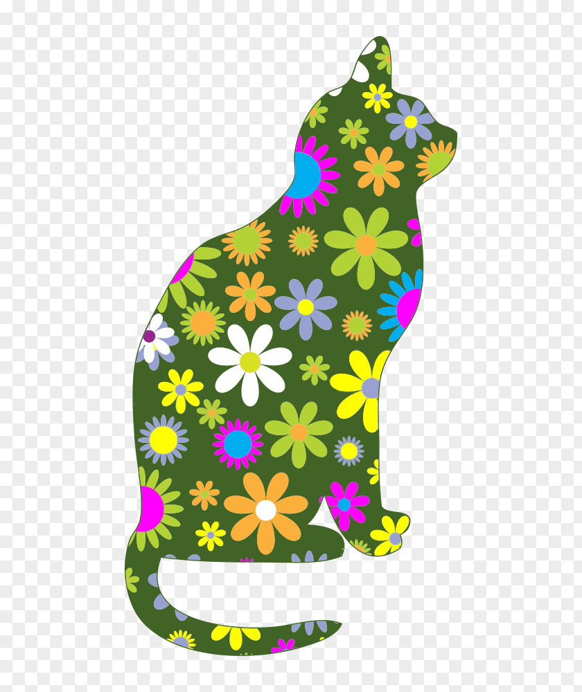 Cat Kitten Flower Clip Art PNG