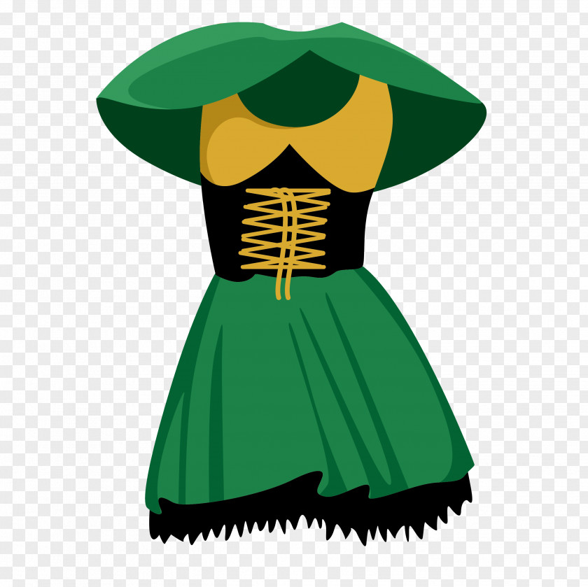 Green Princess Dress Clothing Computer File PNG