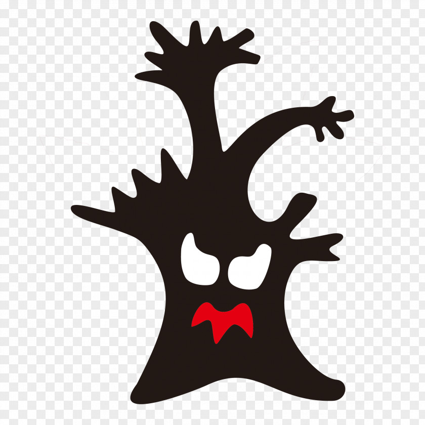 Halloween Cartoon Tree Decoration Drawing Clip Art PNG