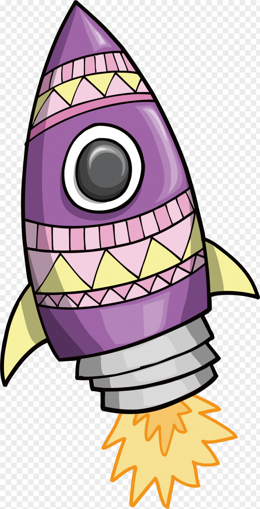 Purple Spaceship Flight Airship Illustration PNG