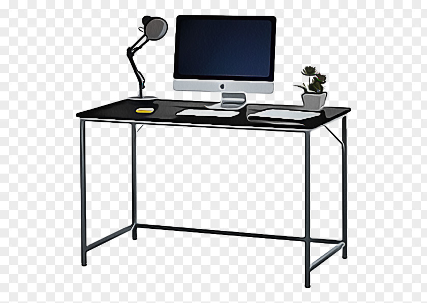 Desktop Computer Electronic Device Desk Furniture Monitor Accessory Table PNG