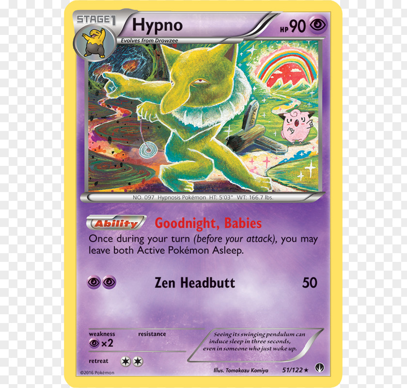Hypno Pokémon X And Y Trading Card Game Collectible PNG