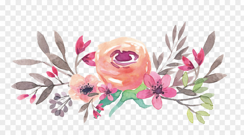 Anemone Rose Floral Design PNG