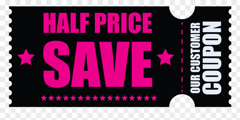 Black Friday Half Price Coupon Clipart Image Voucher Sales Clip Art PNG