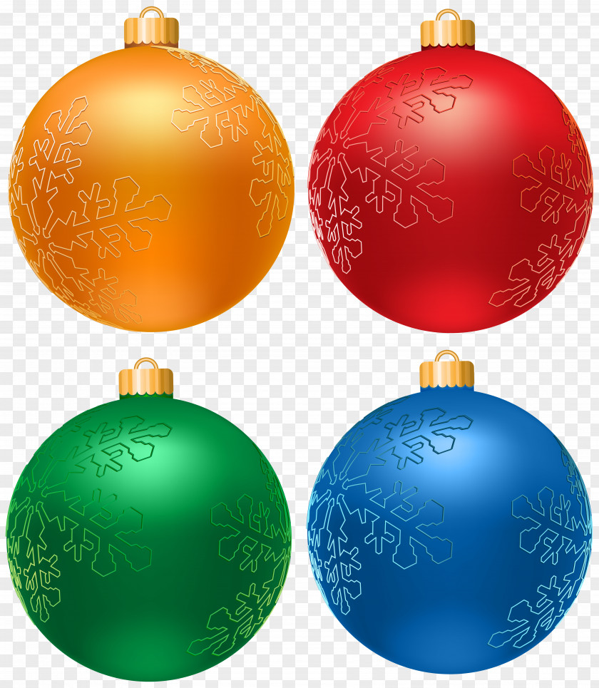 Christmas Balls Set Clip Art PNG