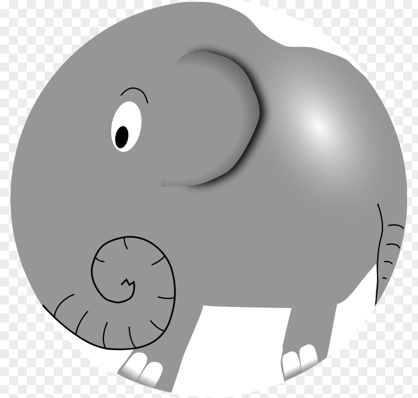 Elephant Outline Asian Cartoon Clip Art PNG