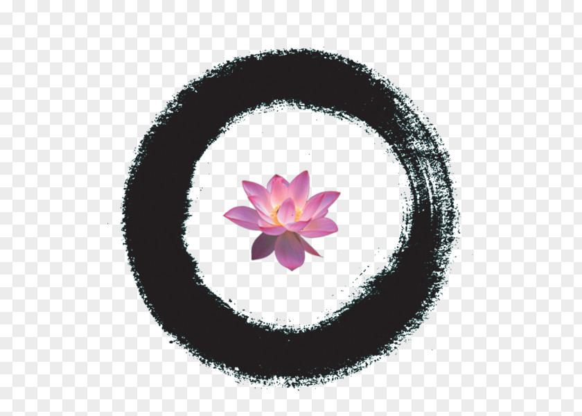 Ink Lotus Calligraphy Brush PNG