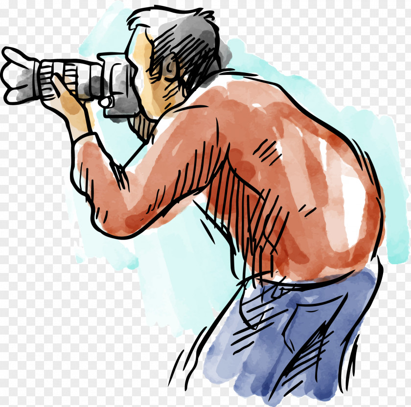 Photographers Element Photographer Photography Watercolor Painting Drawing PNG