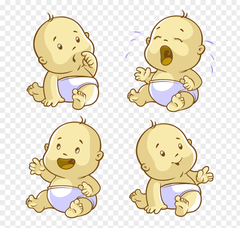 Cute Baby Vector Infant Crying Cartoon Child PNG