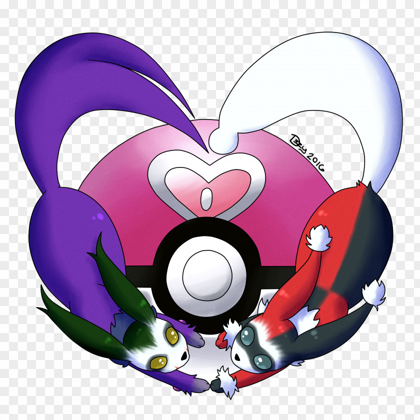 Harley Quinn Animal Lover Heart Illustration Cartoon Flower M-095 PNG