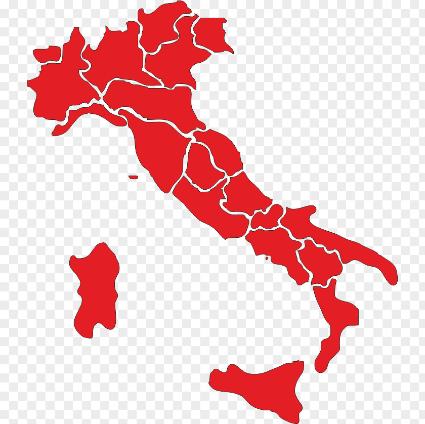 Map Regions Of Italy Royalty-free PNG