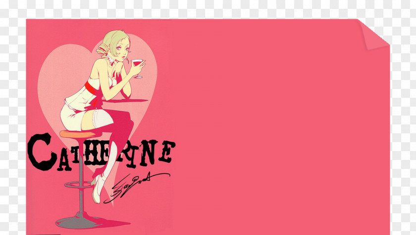 Pink Wall Paper Catherine Illustration PlayStation 3 Deep Silver Greeting & Note Cards PNG
