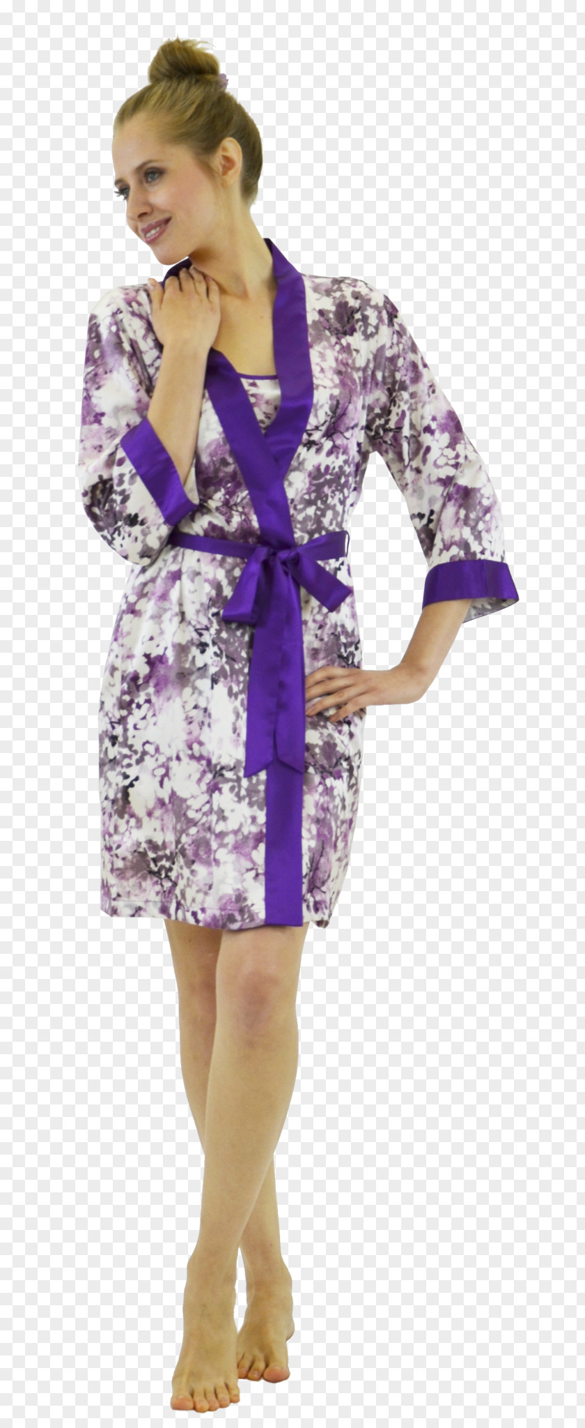Satin Rouge Slip Robe Amazon.com Kimono Sleeve PNG