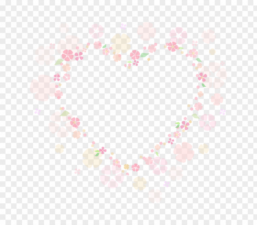 Flower Heart Frame Light Pink. PNG