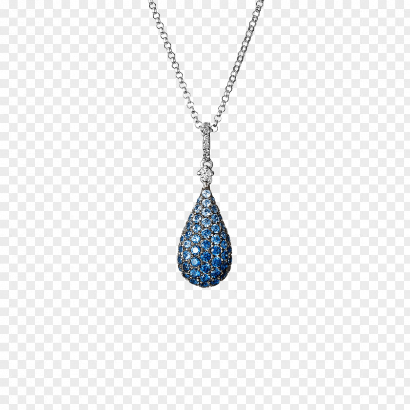 Necklace Locket Gemstone Silver Cobalt Blue PNG