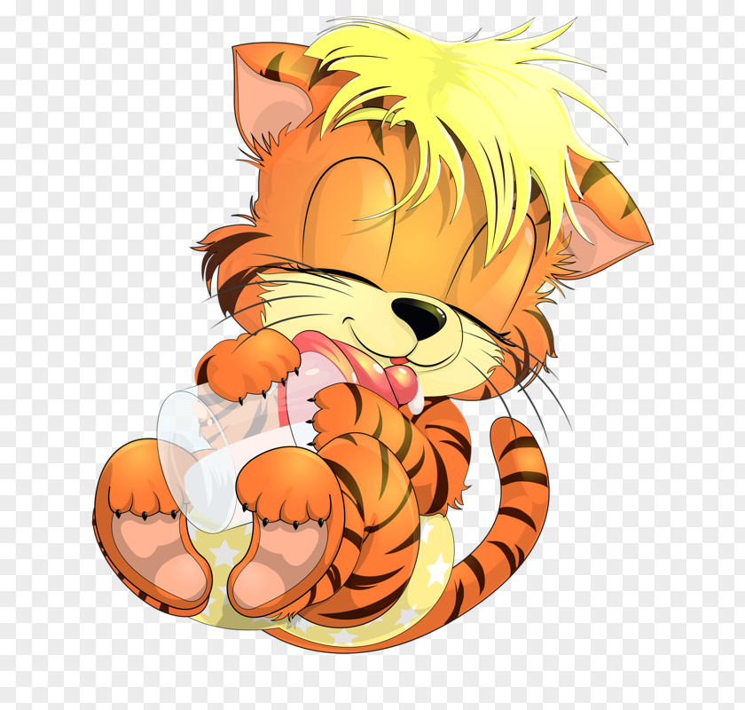 Sleeping Cat Tiger Clip Art PNG