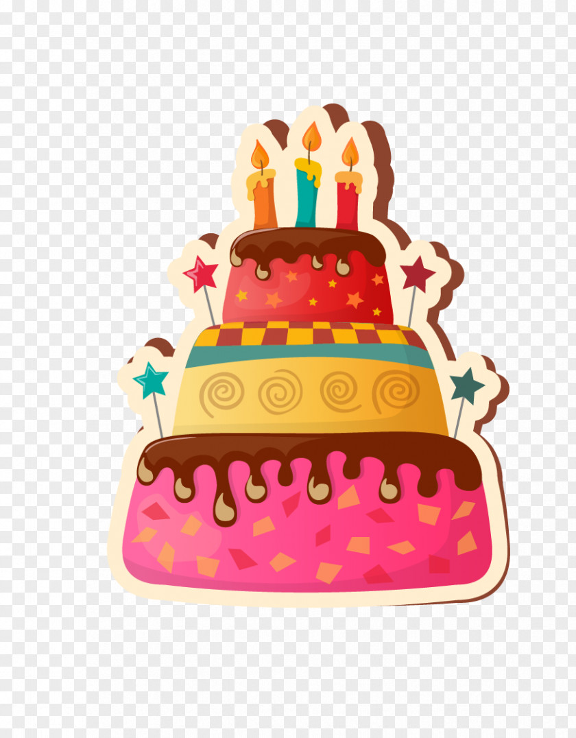 Three-dimensional Cake Candle Birthday Happy To You Clip Art PNG