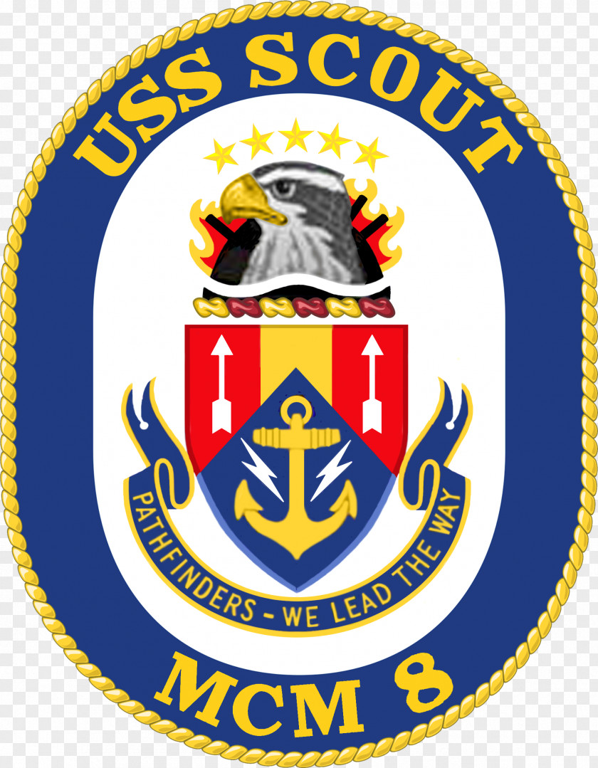 Crest United States Navy Avenger-class Mine Countermeasures Ship USS America Scout (MCM-8) PNG