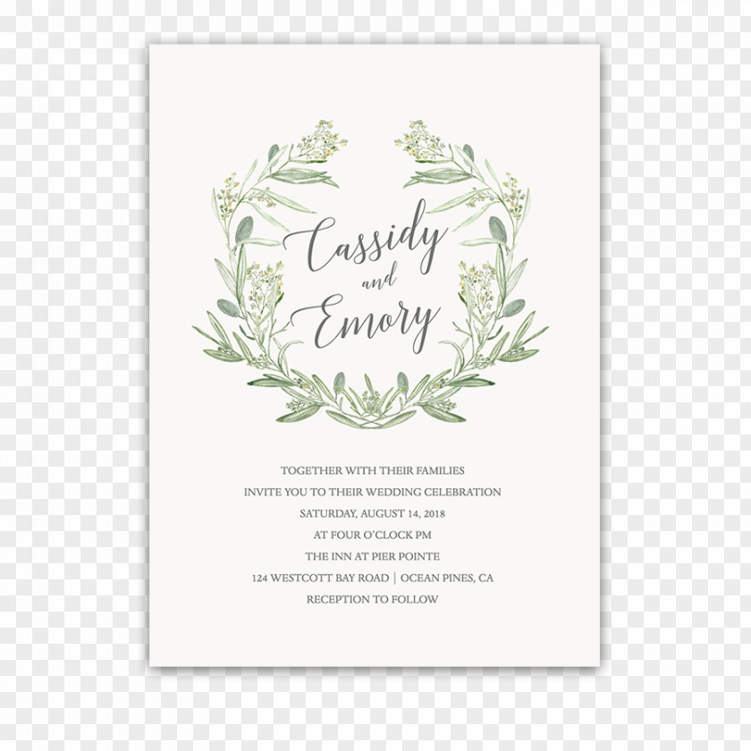 Wedding Invitation Paper Laurel Wreath PNG