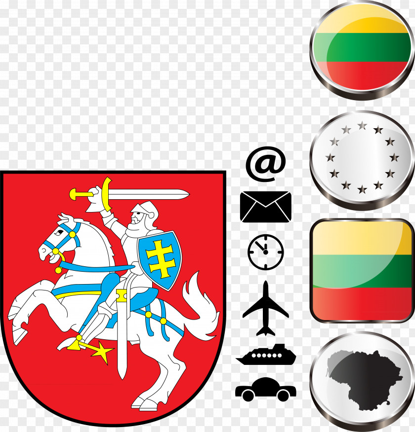 Lithuania Travel Element Emblem Flag Of T-shirt Coat Arms PNG