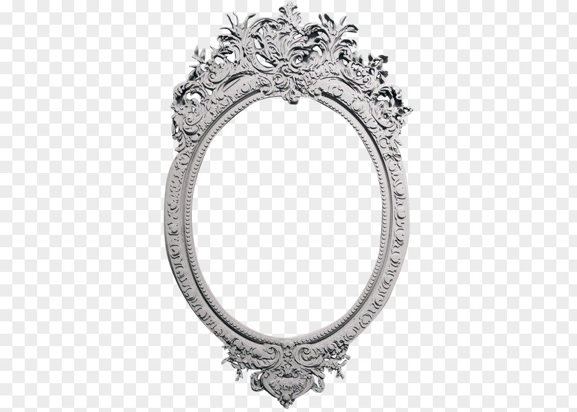 Oval Silver Body Jewellery Black Picture Frames PNG
