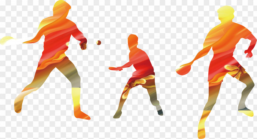 Silhouette Figures Table Tennis PNG