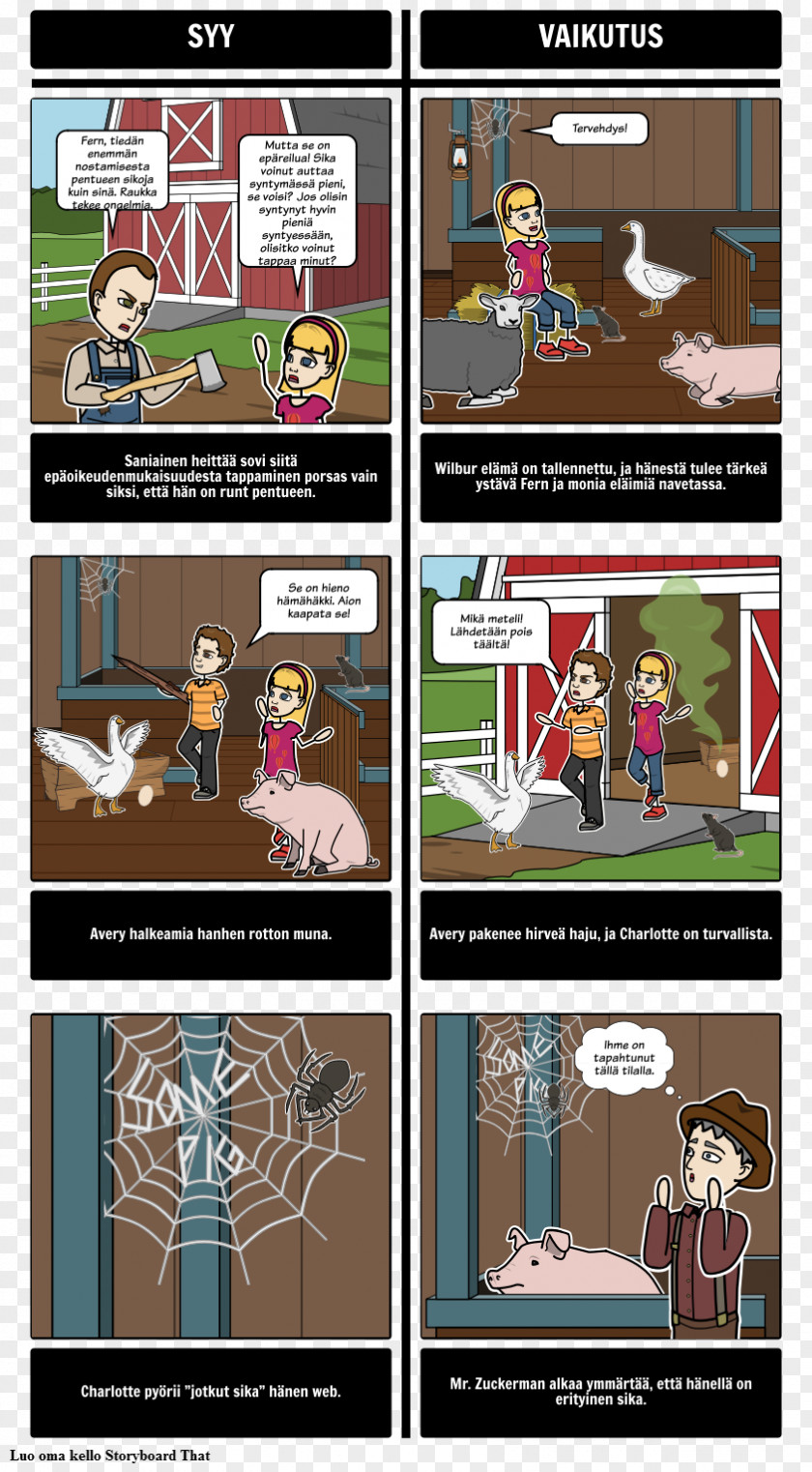 Charlotte Web Charlotte's Fern Arable Domestic Pig Maniac Magee Storyboard PNG