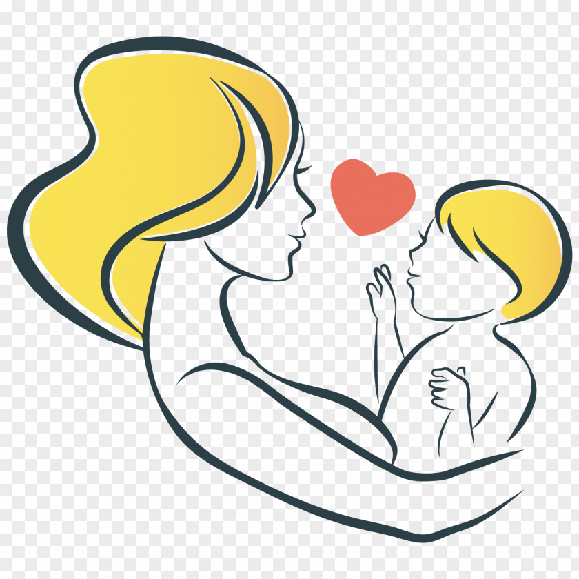 Maternal And Child Painted Logo Mothers Day Illustration PNG