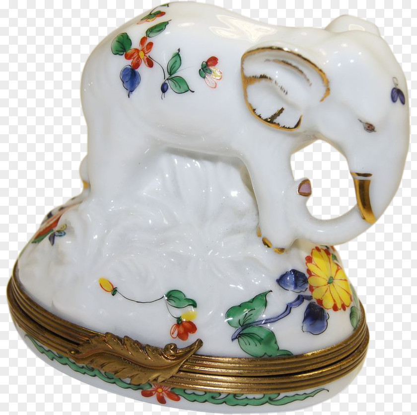 Hand Painted Flower Box Ceramic Porcelain Figurine Animal PNG