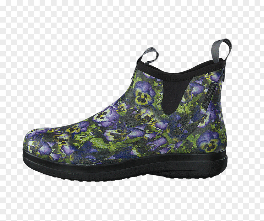 Watercolor Blue Flowers Hiking Boot Shoe Walking PNG