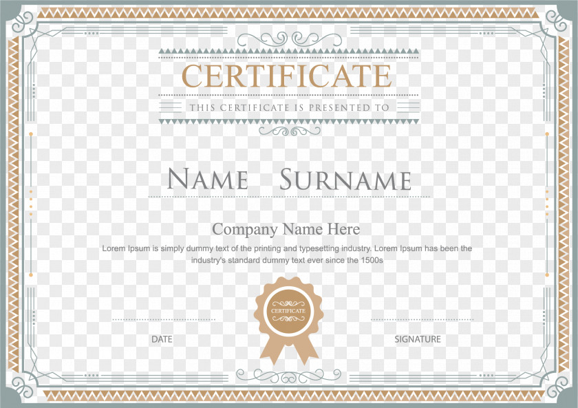 Certificate Border Academic Template Diploma Illustration PNG