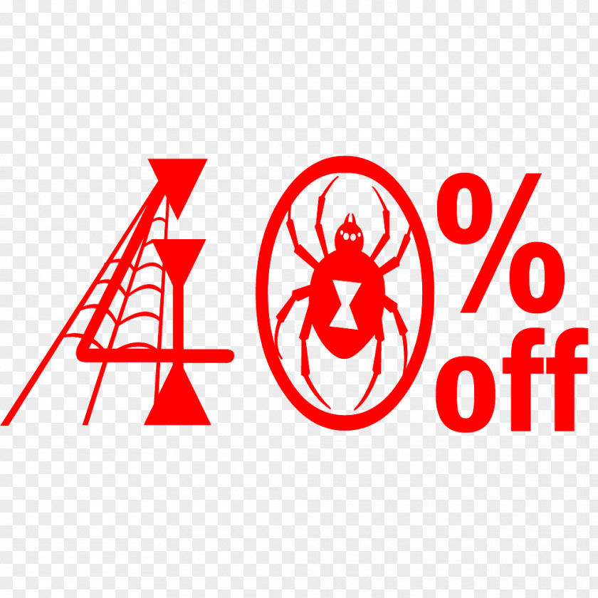 Halloween Sale 40% Off Discount Tag. PNG