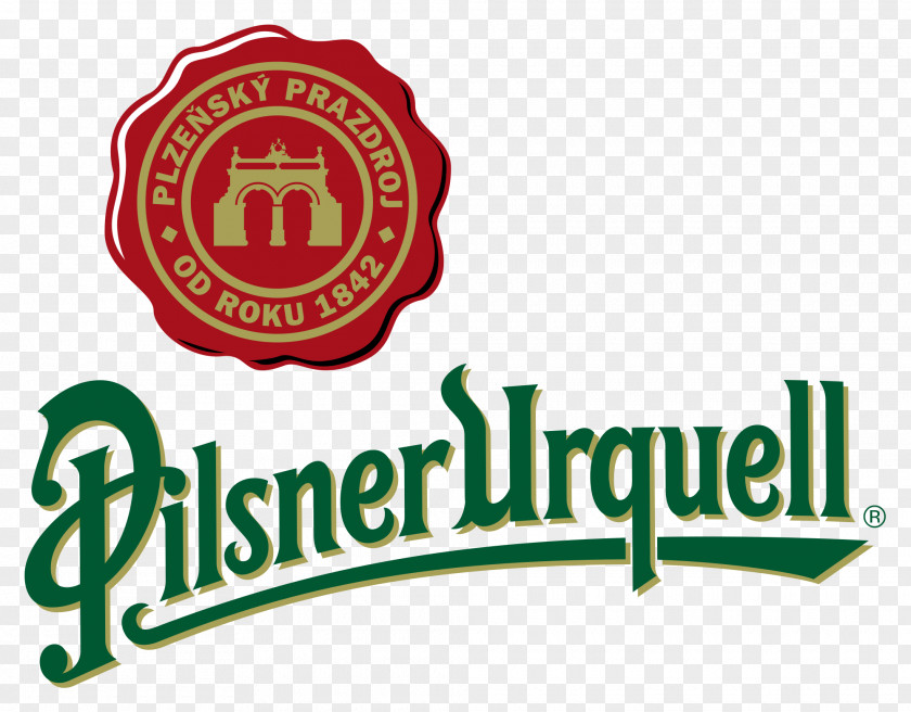 Pilsner Urquell Logo PNG Logo, red and yellow beer logo clipart PNG