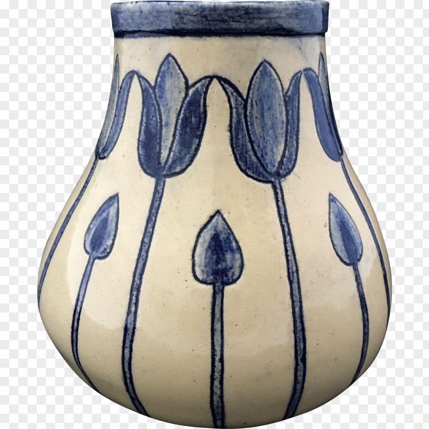 Vase Pottery Ceramic Cobalt Blue PNG