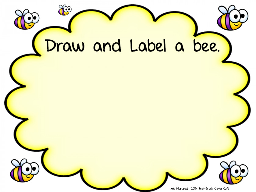 Fancy Text Box Bumblebee Drawing Clip Art PNG