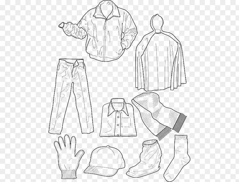 Kids Clothes Colouring Pages Coloring Book Winter Clothing Children's PNG