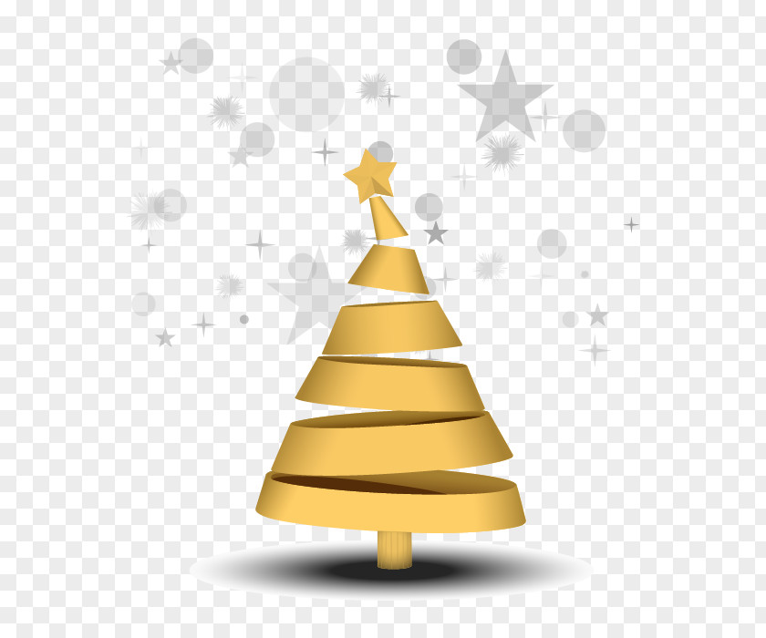 Vector Gold Christmas Tree Santa Claus PNG