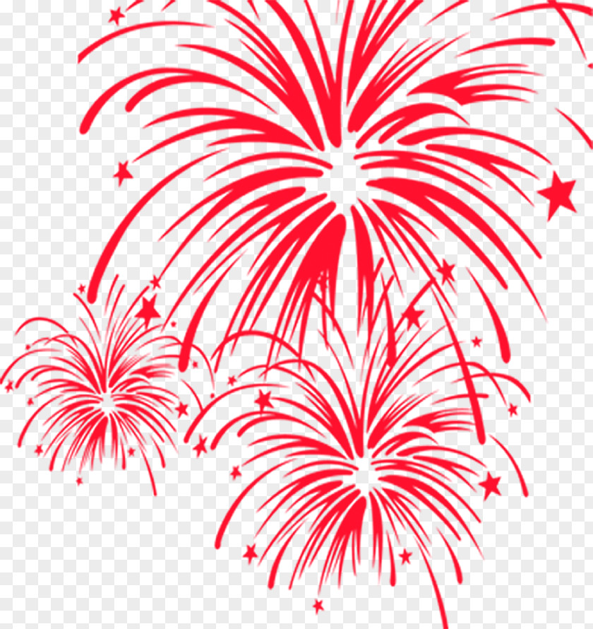 Creative Red Fireworks Chinese New Year Clip Art PNG