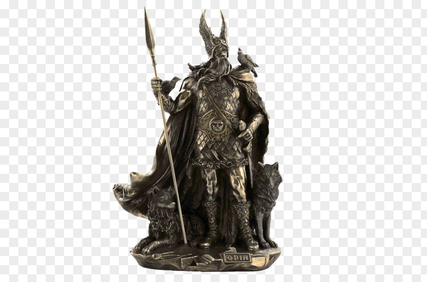 Norse Mythology Odin Bronze Sculpture Statue PNG