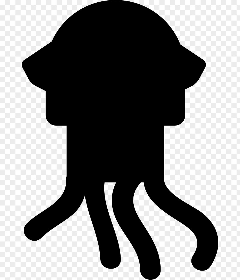 Silhouette Squid As Food Whiskers Clip Art PNG