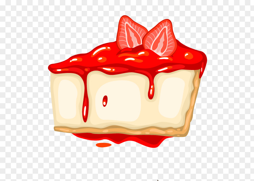 Cartoon Hand Painted Strawberry Cake Birthday Cupcake Bakery Cream Wedding PNG