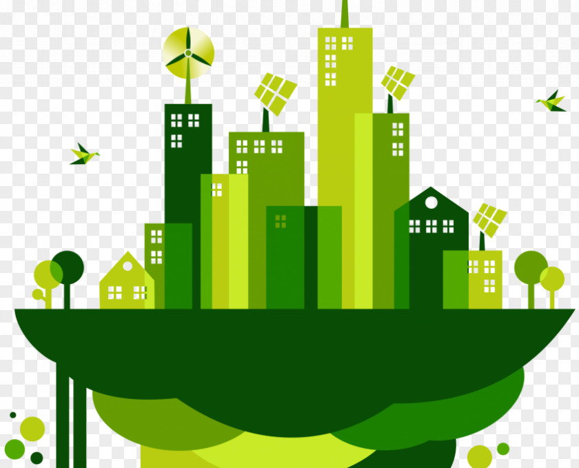 City Green Business Background PNG