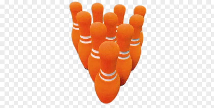 Orange Bowling Pin Set PNG Set, orange-and-white bowling balls clipart PNG