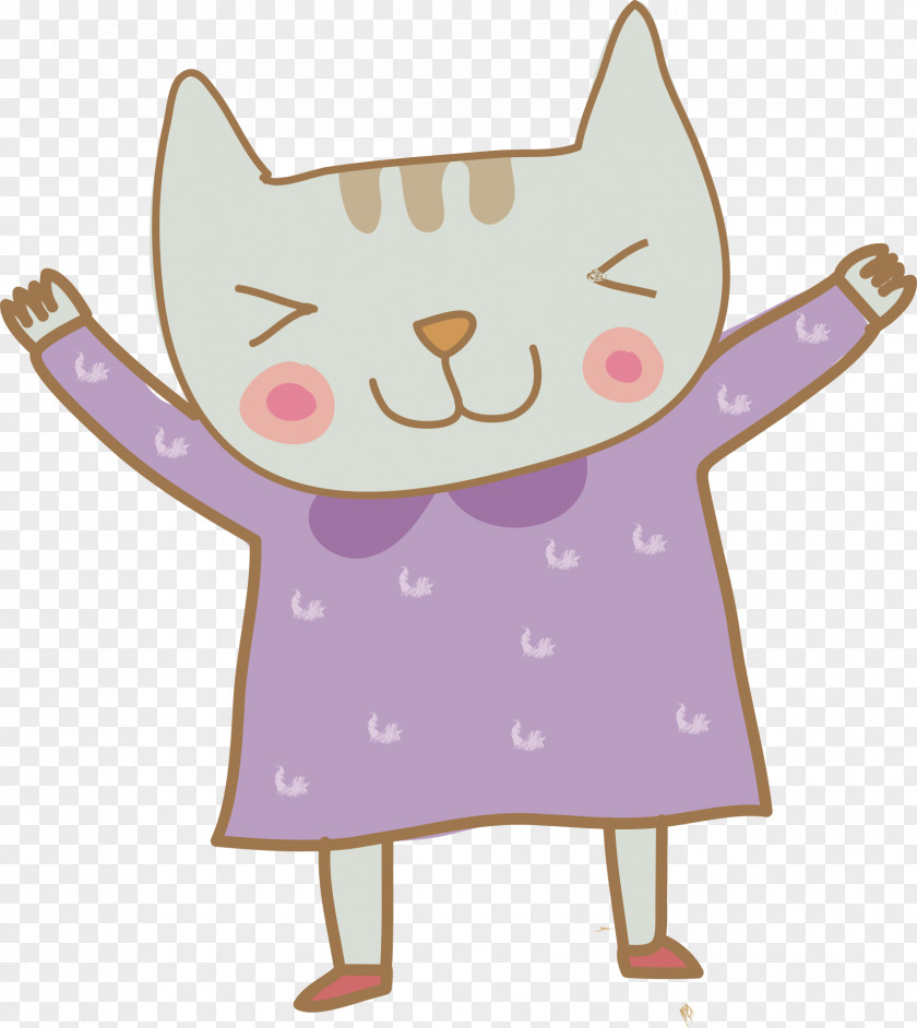 Cartoon Cat Illustration PNG