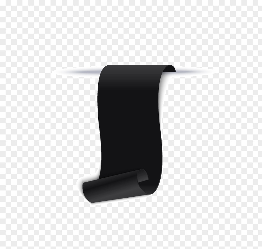 Black Curling Ribbon Vector Material PNG