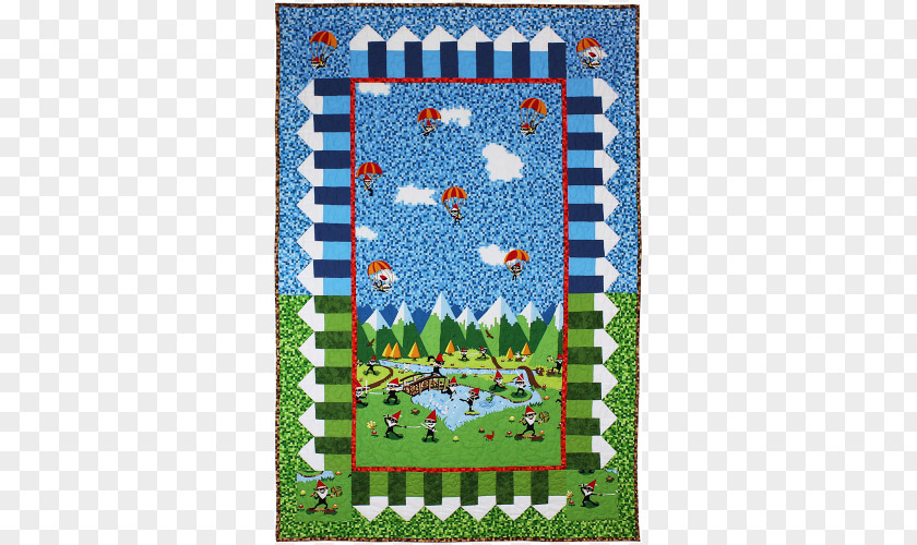 Gnome Patchwork Quilting Pattern PNG